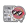 Sobremesas Estilo Gourmet, Broches de Rosquinha com Letras Inglesas Versáteis, Emblemas de Metal, Acessórios para Roupas, Pins de Lapela