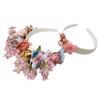 Nova simulação rosa flor de seda coroa de rosas chapéu antigo hanfu flor arco de cabelo infantil foto diária acessórios de cabelo