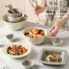 Serie de Luminosidad Media Luna Juego de Vajilla de Cerámica, incluyendo tazones, platos y ensaladeras, adecuado para uso doméstico y venta al por mayor