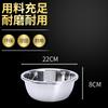 Fuente de Acero Inoxidable para Condimentos Estilo Europeo Cuenco para Sopa Tanque Redondo para Condimentos Lavabo Doméstico para Verduras Cuenco para Batir Huevos Ensaladera Engrosado