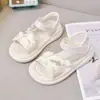 Sandalias de Princesa para Niñas Verano Nuevo Estilo Zapatos de Princesa con Lazo de Perlas Sandalias de Playa Versátiles para Niños Suela Suave