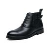 Zapatos de cuero británicos para hombre, botas de cuero informales de estilo coreano con punta puntiaguda para vestir en el trabajo, botas Chelsea de moda para hombre, zapatos de hombre de talla grande