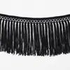 Adorno de Encaje Ancho Hecho a Mano por el Fabricante, Encaje de Flecos Negro para Ropa, Adorno de Encaje Ancho para Cortinas Cojines de Sofá