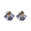 Brincos de Flor Tridimensional Pintados por Spray Estilo Francês Duas Formas de Usar para Mulheres, Alta Qualidade, Luxo Leve, Design de Nicho Exquisito Moda Brincos