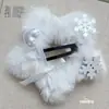 Atmósfera de Otoño e Invierno Pinza para el Cabello de Felpa Blanca Pura Copo de Nieve Pinza BB para Mujer, Pinza para el Cabello Versátil Dulce y Linda Accesorio para el Cabello Pinza Lateral