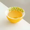 Taza de Té Pequeña de Cerámica Blanca Margarita de Mineral de Roca Hecha en Fábrica, Taza Especial de Maestro, Juego de Té Personal para Mujeres, Taza de Degustación