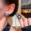 Aretes Asimétricos de Flor con Lazo, Estilo Retro Dulce, Aretes de Aguja de Plata, Aretes Sencillos de Espiga Otoño e Invierno para Mujer