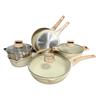 Venta caliente transfronteriza juego de ollas de piedra maifan sartén antiadherente olla para cocinar cocina de inducción wok olla para sopa juego de 10 piezas