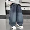 Pantalones de Mezclilla de Pierna Ancha para Niños Estilo Primavera/Otoño 2026 Nuevo Estilo para Bebés y Niños Hipster Genial Casual Infantil Moderno Genial de Moda