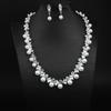 Elegante Conjunto de Colar e Brincos de Pérola, Strass e Pedras Preciosas Transfronteiriço Simples Atacado Corrente para Clavícula Vestido de Noiva Joias Femininas