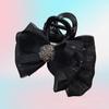 Nuevo broche de pinza de tiburón elegante y versátil de 8 cm con lazo de seda brillante y cuentas, accesorios para el cabello al por mayor