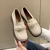 Otoño 2025 Mocasines de Trabajo de Cuero Suave para Mujer Nuevos Suela Gruesa Tacón Grueso Estilo Británico Zapatos Estilo Universitario Zapatos de Cuero sin Cordones