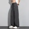 Pantalones Finos de Verano para Hombre, Pantalones Casuales Rectos Elásticos Holgados, Seda de Hielo de Secado Rápido, Marca de Moda, Versátiles, Color Sólido, Pantalones Largos para Hombre