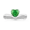 Anillo de Corona Flor de Hielo de Piedra Preciosa de Colores Más Vendido en Transmisión en Vivo, Anillo con Forma de Corazón de Encaje de Diamante de Alto Carbono Chapado en Oro