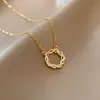 Colar com Pingente Anel Coração Pulsante Feminino Leve Luxo Simples Atmosférico Colar Presente Moda Corrente da Clavícula Atacado