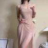 Lencería sexy para mujer, vestido largo con tirantes, pijama transparente, camisón de malla, perspectiva, 2218