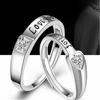 Anillo de Costura con Dibujo de Corazón y Línea de ECG de Venta Caliente Transfronteriza, Anillo de Pareja con Apertura de Anillo, Juego de Anillos Articulados