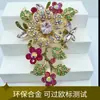 Broche de Flor Nuevo de Alta Gama para Mujer, Broche Elegante Vintage de Cristal Estilo Palacio Lujoso, Broche de Aleación Ecológica al por Mayor