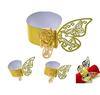Amazon fiesta mariposa servilletero hueco hebilla para servilleta oro rosa hebilla para papel toalla decoración de hotel Zhejiang en stock