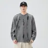 Camiseta Masculina de Manga Longa Falsa Duas Peças Nova Coleção Primavera/Outono Marca Japonesa Tendência Solta Gola Redonda Tendência Simples Versátil