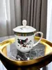 Taza de Porcelana de Hueso con Tapa Coladora para Té, Adecuada para Hoteles, Clubes, Oficinas, Regalos, Taza de Cerámica Marca Kyv Aima