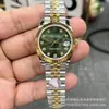 Aliexpress Folheado a Ouro Mostrador Verde Datejust 2836 Moda Moldura com Diamantes Ouro Rosa 31mm Relógio Mecânico Automático Feminino