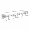 Estante de Almacenamiento para Cocina, Ganchos para Cocina, Barra con Ganchos Móviles, Barra Colgante sin Taladro, Soporte para Espátulas y Cucharas, Almacenamiento Montado en Pared