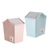 Yimei Mini Cubo de Almacenamiento tipo Cabaña Plástico Escritorio Tapa Oscilante Cubo Sanitario Papelera Adornos Jardinería Maceta Pequeña