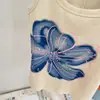 Camisola Feminina Estilo Americano Spicy Girl, Top de Verão Tie-Dye com Estampa Floral, Decote U, Sem Mangas, com Costas Bonitas