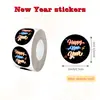 Amazon Transfronterizo 500 Pegatinas/Rollo Feliz Año Nuevo Dibujos Animados Pegatinas de Sellado Pegatinas de Sellado de Sobres Pegatinas de Etiqueta de Dibujos Animados