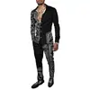 Exportação Europeia e Americana 2025 Nova Moda Casual Tendência Masculina Xadrez Estampado 3D Conjunto de Calça e Camisa de Manga Longa