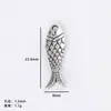 Venda Quente Transfronteiriça Yiwu Acessórios Liga de Zinco DIY Acessórios para Joias Dourado Brilhante Prata Brilhante Acessórios Pingente de Colar Pingente Formato de Peixe