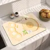 Alfombrilla para encimera de cocina, Alfombrilla escurridora, Alfombrilla absorbente de tierra de diatomeas, Manteles individuales antideslizantes con diseño de frutas, Manteles individuales aislantes del calor