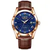 LIGE/Moda transfronteriza para hombre, reloj de cuarzo multifuncional impermeable con calendario y luminiscencia, reloj de pulsera de negocios en dorado y negro