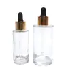 Botella de Aceite Esencial Transparente de 50 ml con Gotero de Goma Transparente Botella de Vidrio Espeso para Esencia Botella Dispensadora Cosmética