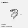 Anillo Abierto de Acero Inoxidable Transfronterizo para Mujer, Versátil y Personalizable, Simple Moda Transfronteriza Europea y Americana Anillo Abierto de Acero de Titanio