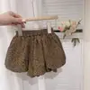 2024 Novo Verão Infantil Meninas Sem Mangas Gola Polo Calça Estampada Leopardo Moda Estilo Western Roupa Casual para Bebê Menina