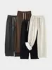 Tio Cenoura 700g Calça Curva Acolchoada com Lã 2026 Outono/Inverno Casual Versátil Calça de Perna Larga Calça Reta de Imitação de Caxemira