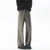 Pantalones Casuales Sueltos de Pierna Ancha Rectos de Color Sólido para el Verano 2026 Pantalones de Mezclilla Versátiles para Hombre