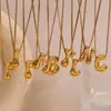 Moda Europeia e Americana Simples Nicho Personalidade Hip Hop Explosões Colar Aço Inoxidável Banhado a Ouro 18K Colar com Letras Bolha para Mulheres