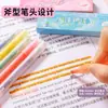 Set de marcadores brillantes y perfumados, marcadores de doble punta con forma de hacha, marcadores para diario de estudiante, bolígrafos para garabatear con brillantina