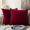 Almohada de Terciopelo Amazon Color Sólido Sala de Estar Lujo Ligero Cuadrada Funda de Almohada Cubierta de Cojín Mesita de Noche Bolsa Suave Almohada