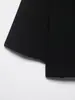 Hot-Selling de Aliexpress Primavera 2026 Nuevo Negro Elegante y Profesional Ajustado Cuello Alto Manga Tres Cuartos Corto Blazer