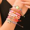 Pulsera Europea y Americana Popular Transfronteriza de Verano para la Playa Acero Inoxidable Colorida Árbol de Coco Tortuga Arcilla Suave Trenzada Juego de Pulseras
