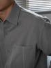 Camisa bordada Nengmeng de doble bolsillo con diseño de línea Ming para hombre, primavera y otoño, holgada, de manga larga, chaqueta casual para hombre