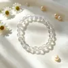 Pulsera Nueva Estilo Cristal Blanco Imitación Transparente, Suave y Flexible para que los Estudiantes Jueguen, Alto Valor Estético, Regalo Creativo para Parejas