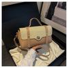 2025 Nueva Moda Primavera Color Sólido Textura Popular Cierre Retro Casual Simple Bandolera Portátil Pequeño Cuadrado Bolso de Mujer