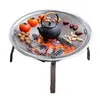 Fogata de Acero Inoxidable para Preparar Té, Cuenco Plegable de Carbón para Uso Doméstico, Fogata Exterior, Parrilla de Barbacoa, Calentador de Carbón