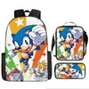 Mochila transfronteriza con estampado de dibujos animados para niños y niñas en jardines de infancia alrededor de Sonic