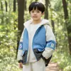 Roupas de Inverno para Crianças, Roupas Casuais para Meninos, Jaquetas de Outono e Inverno, Novidade 2025 Bebê Acolchoado com Capuz Tops Quentes de Inverno